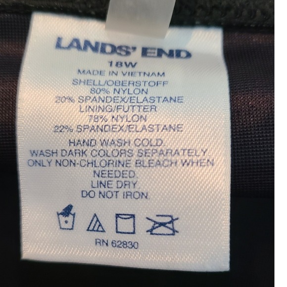 Lands End Black Swim Skirt With Built In Briefs Size 18W - Picture 7 of 7